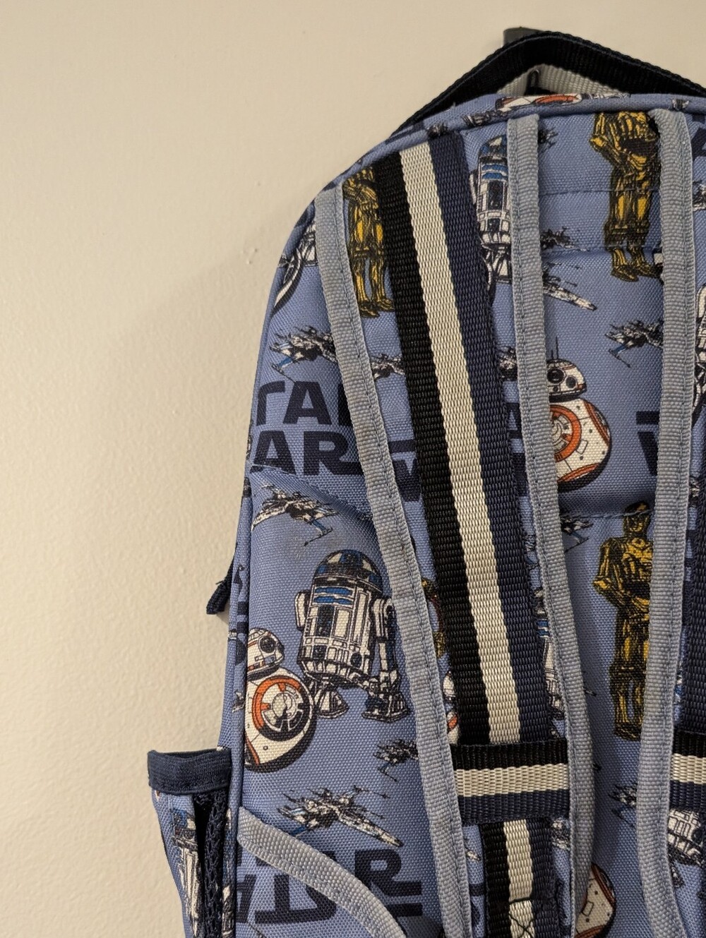 Pottery Barn Kids Star Wars Small Kids Backpack - Blue Droid Print - Picture 3 of 9